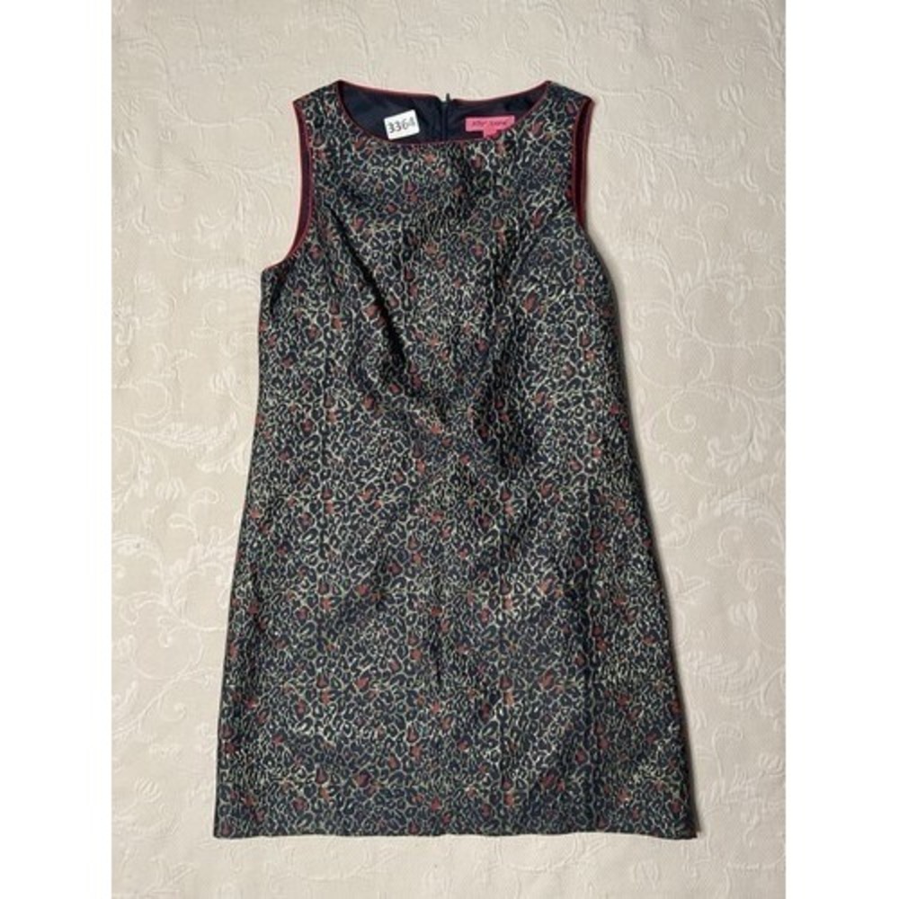 NWOT Betsey Johnson Leopard Metallic‎ Glitter Mini Shift Dress Women 10 Vietnam